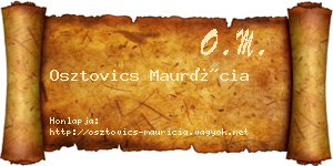 Osztovics Maurícia névjegykártya